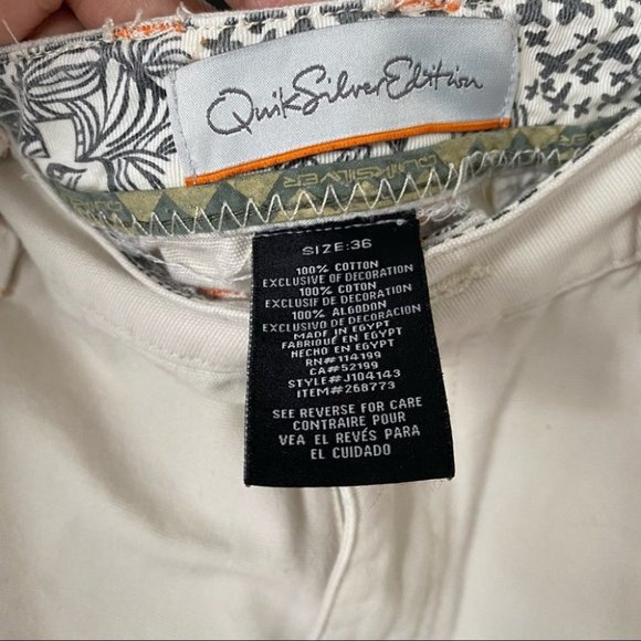 Vintage 90s Quicksilver edition off white denim shorts size 36 - Picture 9 of 15